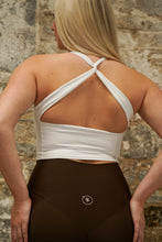 Load image into Gallery viewer, Twist Vest: Recycled Sports Open Back Crop Top
