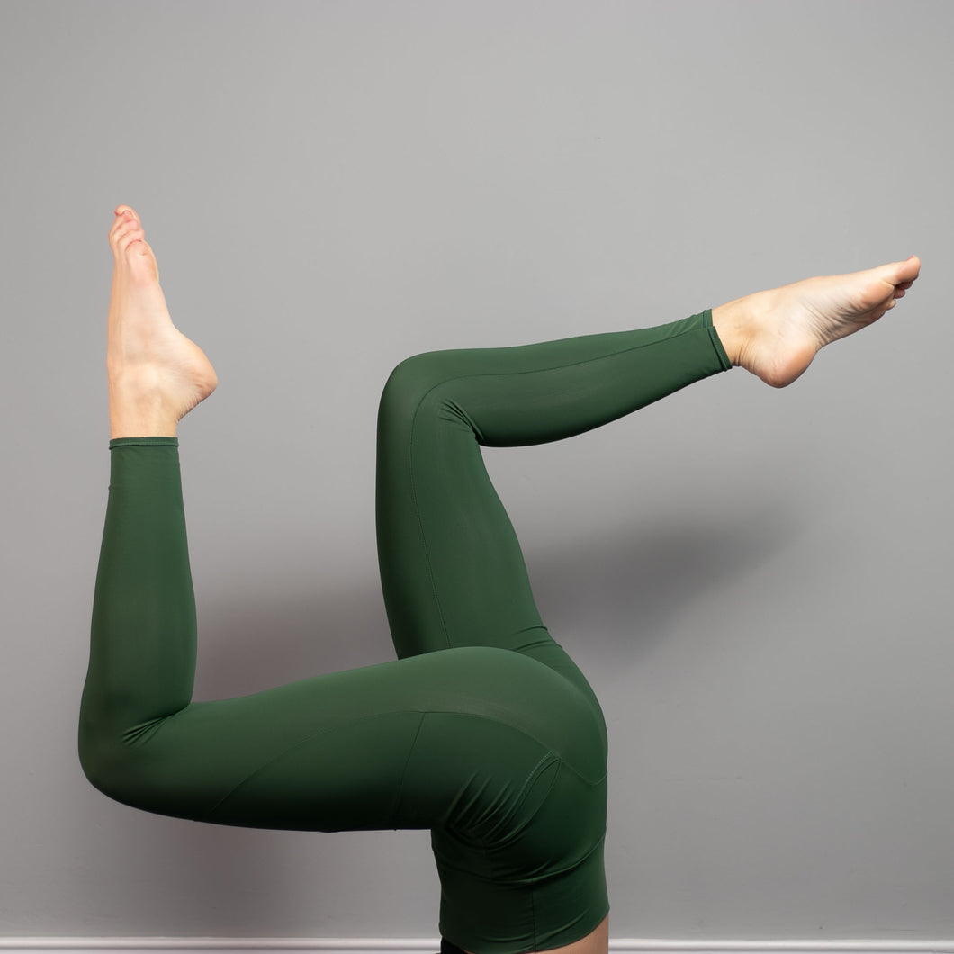 Green High Waisted Recycled Leggings (Recycled Nylon)